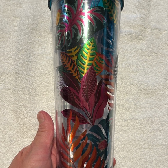 Starbucks Tumbler Metallic Tropical Leaves Aloha Cold Cup 24 oz 2017 - Picture 4 of 6